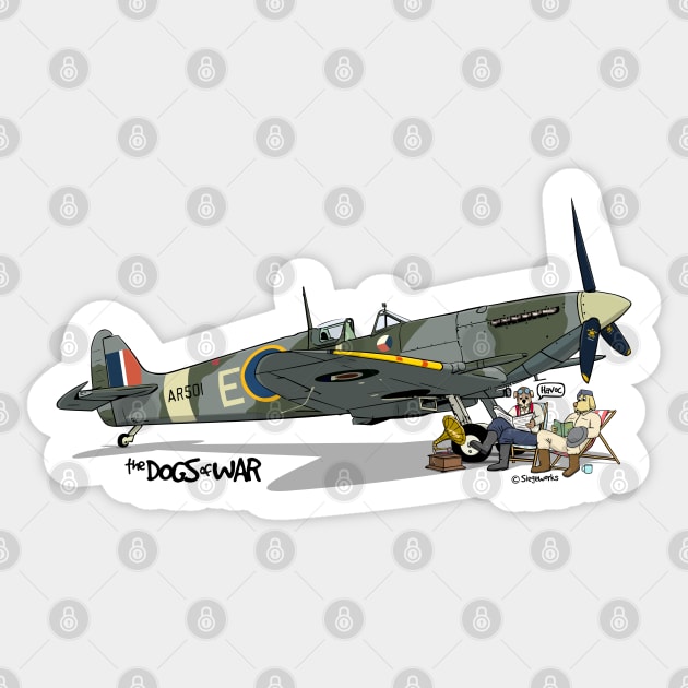 The Dogs of War: Spitfire Mk Vc Sticker by Siegeworks